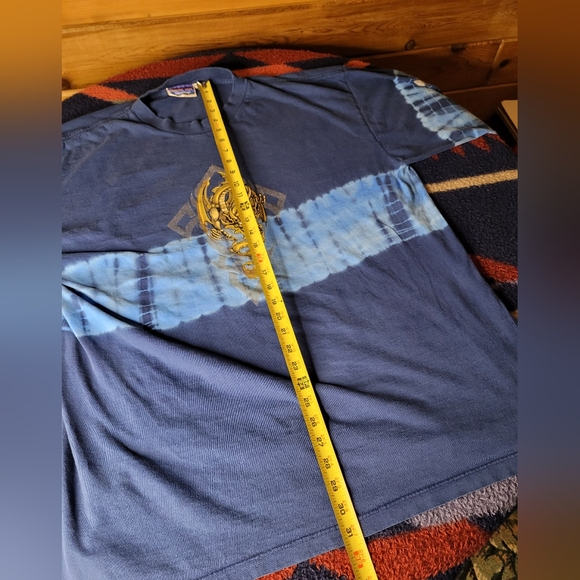 Y2K Dragon T Shirt Mens XL Long Sleeve Northcrest Blue Tie Dye Graphic Print - Picture 8 of 8